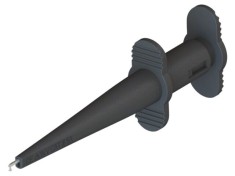 Clips de măsurare cu c&acirc;rlig 5A 126mm 4mm negru CAL TEST 2 buc.