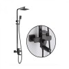 Coloana Dus Inox SUS304 Korman HS007, Negru, Baterie Monocomanda, 3 Functii, Montaj Perete, 78-110cm