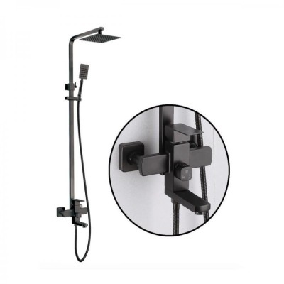 Coloana dus inox SUS304 negru HS007 foto