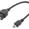 Cablu OTG USB 2.0 A la Mini B 0.2m Negru