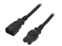 Cablu Prelungitor IEC C14 la C15 PVC 5m Negru 15A