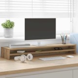 vidaXL Suport monitor, stejar artizanal, 100x24x13 cm, lemn prelucrat