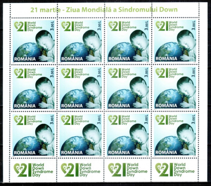 Romania 2011, LP 1892 c, Ziua Mondial a Sindromului Down, minicoala de 12, MNH!