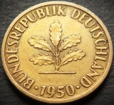 Moneda istorica 5 PFENNIG - RF Germania, anul 1950 * cod 4522 - litera J