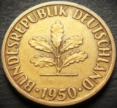 Moneda istorica 5 PFENNIG - RF Germania, anul 1950 * cod 4522 - litera J foto