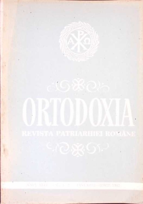 BISERICA ORTODOXA ROMANA. BULETIN OFICIAL AL PATRIARHIEI ROMANE, ANUL XLIV NR.1-2 IANUARIE-IUNIE 1992-COLEC-264211