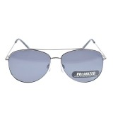 Ochelari de soare aviator polarizati cu rama metalica argintie