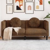 Canapea 2 locuri Gossi maro, piele intoarsa ecologica, perne incluse, 173.5x77x70 cm