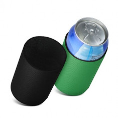 Set 2 Huse termice pentru doze de 500 ml, Kwmobile, Negru/Verde, Neopren, 55734.05