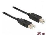 Cablu USB 2.0 A la tip B imprimanta activ 20m T-T, Delock 83557