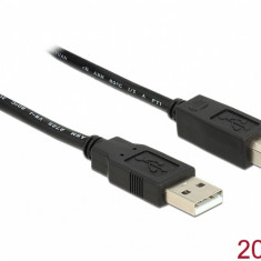 Cablu USB 2.0 A la tip B imprimanta activ 20m T-T, Delock 83557