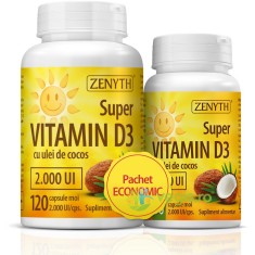 Pachet Super Vitamina D3 2000ui 120cps+30cps