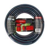 Furtun apa cu 4 straturi, diametru 1/2 toli 12.5mm, lungime 15 metri, cu stropitor si 3 accesorii