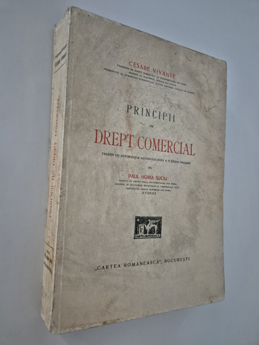 Carte veche 1928 Cesare Vivante Principii de Drept Comercial