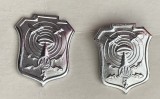 S R 61 - militare - semne de arma - metalice - aparare locala antiaeriana - comunism - argintiu - nichelate - piesa de colectie!