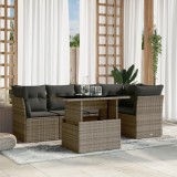 Gossi set mobilier gradina cu perne, 6 piese, gri, poliratan