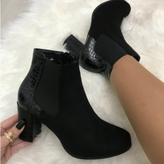 Cizme botine dama negre cu toc marime 37+CADOU