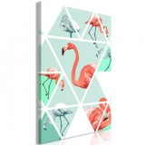 Cumpara ieftin Tablou - Geometric Flamingos (1 Part) Vertical 60x90 cm