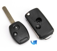 Carcasa cheie auto transformatoare, tip flip Techstar&reg;, cu 2 butoane pentru Honda Accord, Civic, Jazz, CR-V &ndash; upgrade compatibil HON66