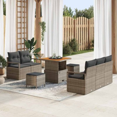vidaXL Set de canapele pentru grădină 8 pcs Gri 80 x 80 x 71 cm 3364418 foto