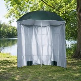 Cumpara ieftin Umbrela Plaja cu Parasolar ART, 2 Contragreutati, Verde Inchis, 200cm, Protectie UV, Impermeabila, Poliester