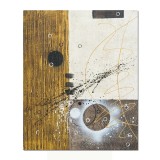Tablou abstract pictat manual, Intraplanetar, 60x50cm ulei pe panza in relief efect 3D, gata de agatat pe perete