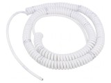Cablu spiralat neecranat PUR alb 0,8m 300V