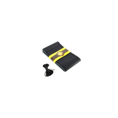 Husa volan cu ac si ata piele cu gaurele Negru , marime L latime 11,5cm Cod: LUX FST01 Automotive TrustedCars foto