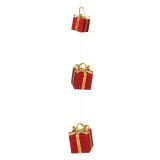 Decorațiune Crăciun Spumă, Model Cutii Cadou, Set 3 Bucăți, Culoare Roșu, Oem