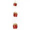 Decorațiune Crăciun Spumă, Model Cutii Cadou, Set 3 Bucăți, Culoare Roșu