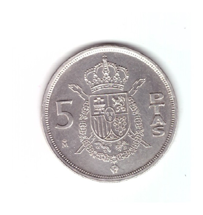 Moneda Spania 5 Pesetas 1982, stare buna