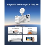 Set filmare profesionala cu telefonul, Telesin, FunShot MagGrip si Lumina Magnetica Fill Light, iPhine 16,15,14,13,12, Samsung S25, Google Pixel, Hono