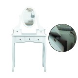 Cumpara ieftin Set masa toaleta 140x80x40 cm, oglinda, scaun, 5 sertare, RESIGILAT