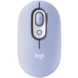 Mouse Wireless Logitech POP cu emoji, Bluetooth, Silent Touch, 3 Way Easy-Switch, Lilac