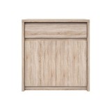 Cumpara ieftin Comoda 2 usi 1 sertar pal melaminat natur stejar sonoma Norty 87x40x92 cm