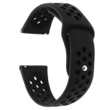 Curea silicon compatibila Fossil Q Crewmaster, telescoape Quick Release, 22mm, Negru Carbon, Very Dream