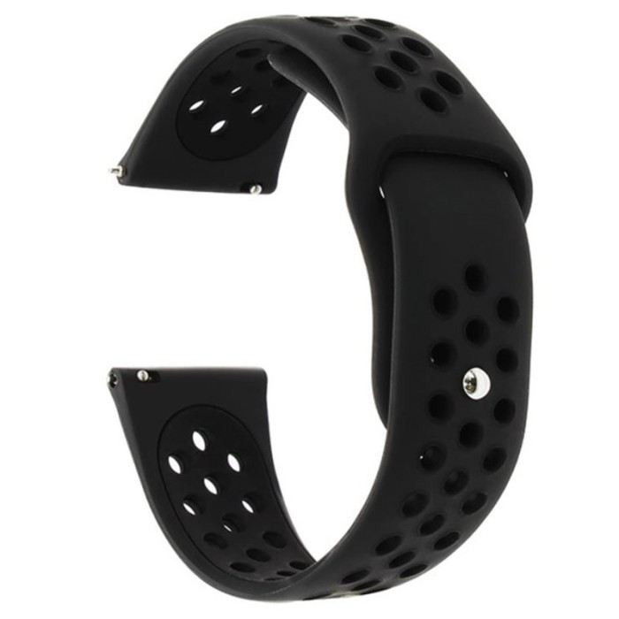 Curea silicon compatibila cu Moto 360 42mm generatia 2, Telescoape QR, 20mm, Negru