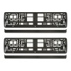 Suport Numar Inmatriculare Auto Mega Drive Rigleta, Set 2 Buc, Negru, 520x133mm, Polipropilena