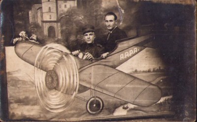P1784N Suvenir de b&amp;acirc;lci cu avion inscripționat ARPA, Galați perioada interbelică foto