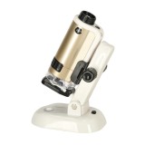Microscop pentru copii cu lumina LED, pliabil, marire maxima 250X, accesorii incluse, inaltime reglabila, 11 x 7.5 x 17.5 cm