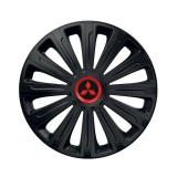 Cumpara ieftin Set 4 capace roti Negre Cu Inel Rosu Trend R14 pentru gama auto Mitsubishi, Autohelix MSA