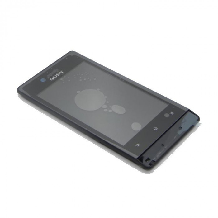 Display cu carcasa Sony Xperia Miro ST23i negru swap