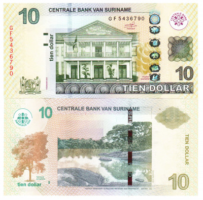 Suriname 10 Dolari 2019 P-163 UNC foto