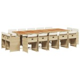 Cumpara ieftin Set mobilier de gradina cu perne, 15 piese, bej, poliratan
