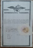 ROMANIA Valahia anii 1840 Departamentul Visteriei document patent negustorie nr3, Romania pana la 1900, Documente