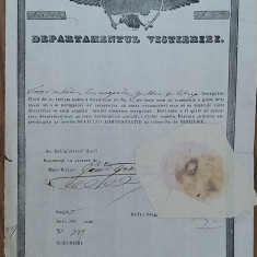 ROMANIA Valahia anii 1840 Departamentul Visteriei document patent negustorie nr3