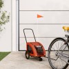 VidaXL Remorcă de bicicletă animale portocaliu/gri, textil oxford/fier 93970