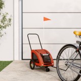 VidaXL Remorcă de bicicletă animale portocaliu/gri, textil oxford/fier
