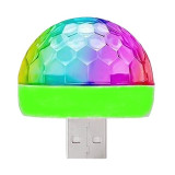 Glob disco multicolor,cu mufa USB si senzor detectie ritm muzica,pt masina