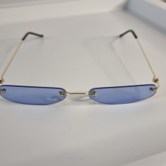 Ochelari de soare fara rama - Ochelari Rimless - Rama aurie Lentile portocalii